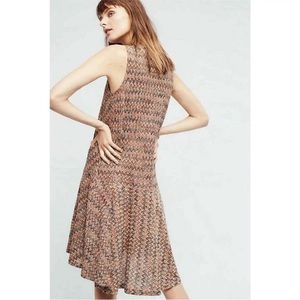 Anthropologie Maeve Westwater Knit ZigZag Drop-waist Dress Size Medium
